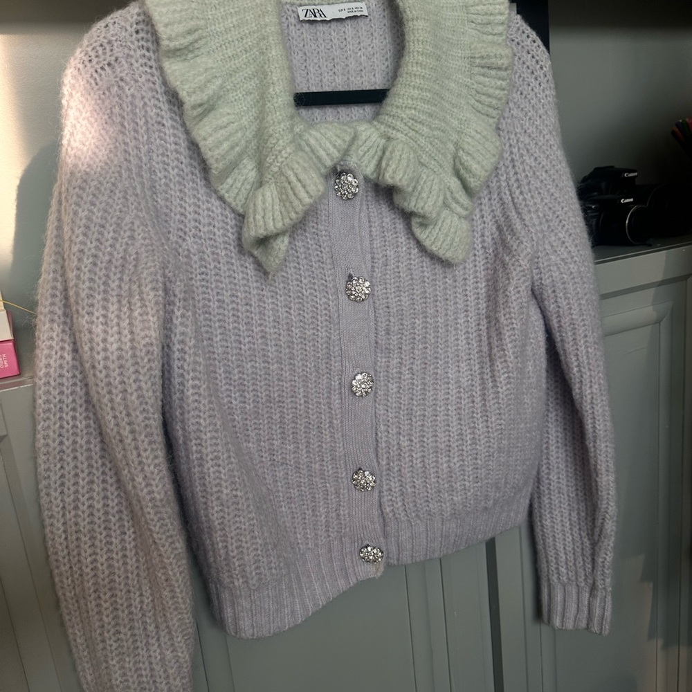 Lavender Ruffle Collar Sweater - Picture 5 of 8